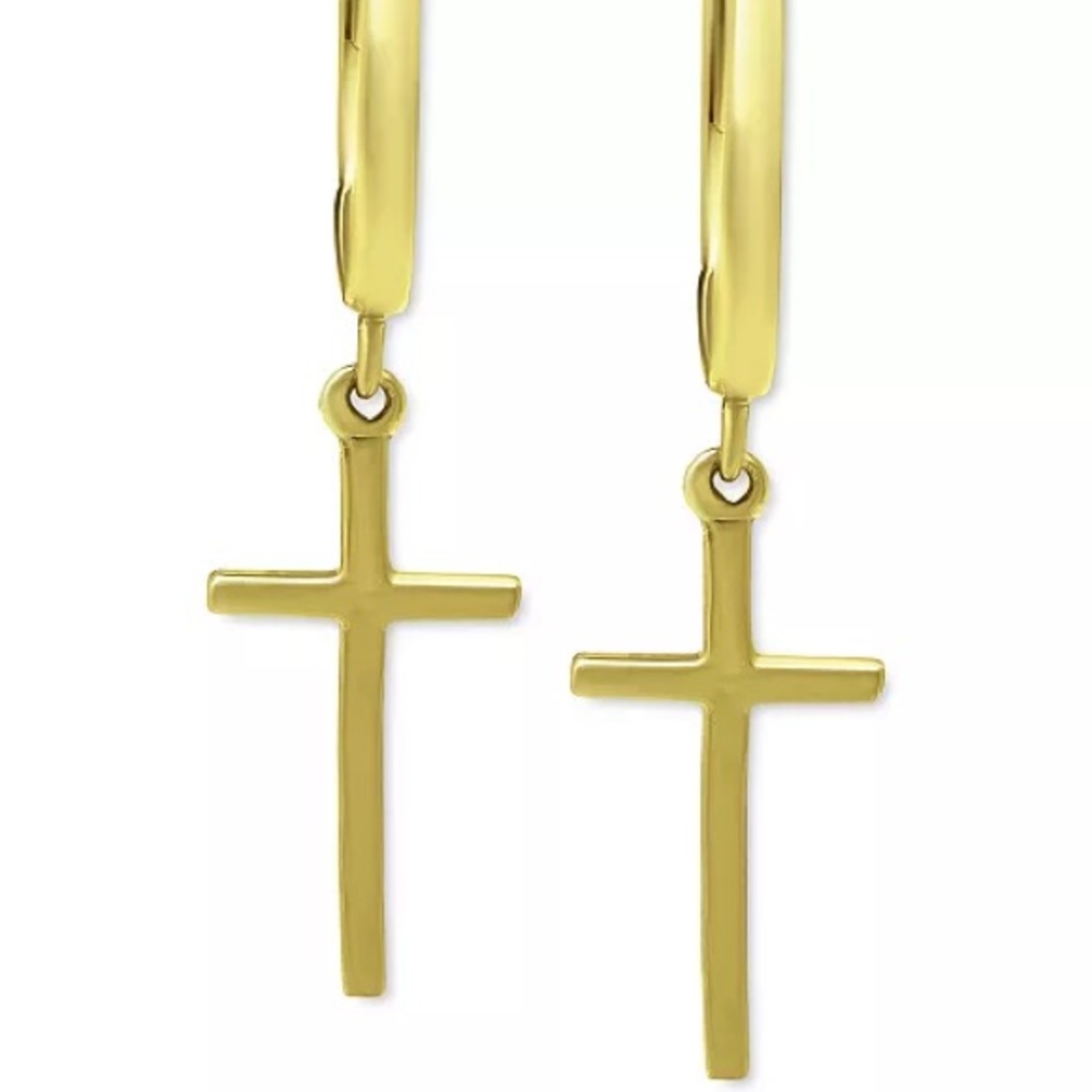 🆕 Giani Bernini Gold Cross Hoop Earrings